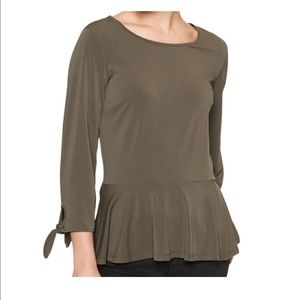 Banana Republic Green Peplum Top in Small